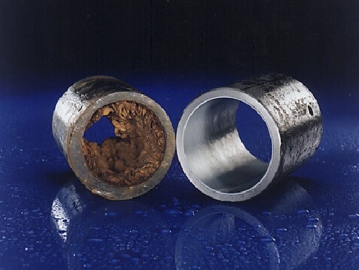 Two pipe examples showcasing how Waterline can benefit the inside of a pipe