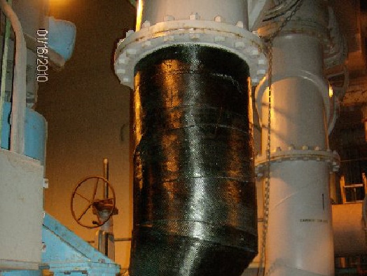 HydraWrap protecting a large pipe