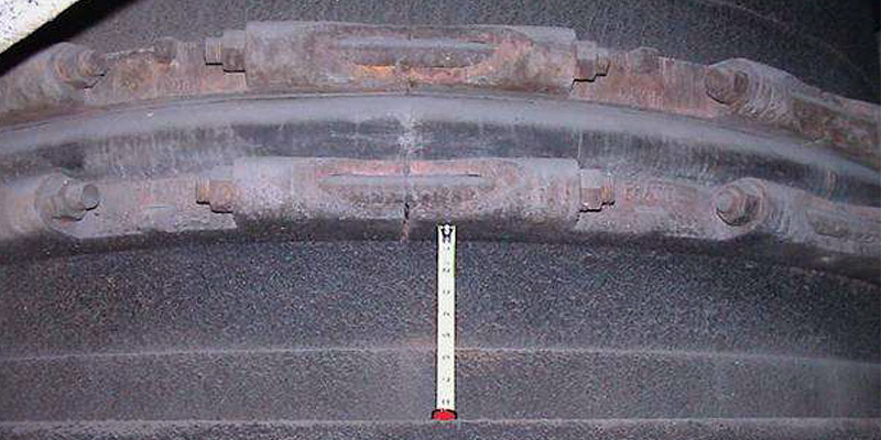 the exterior of an expansion joint