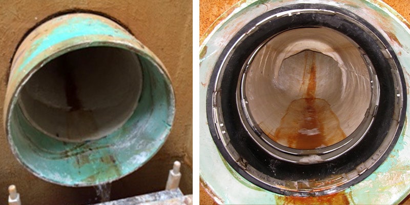 two examples of HydraTite installed as an end seals