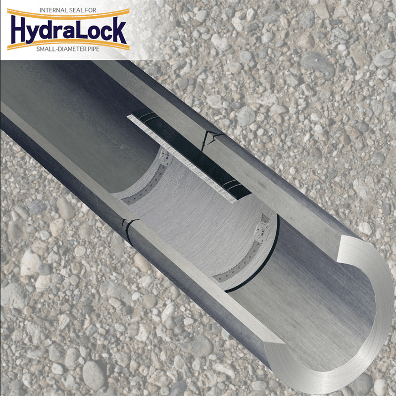 Cut away Illustration of HydraLock installed in a pipe