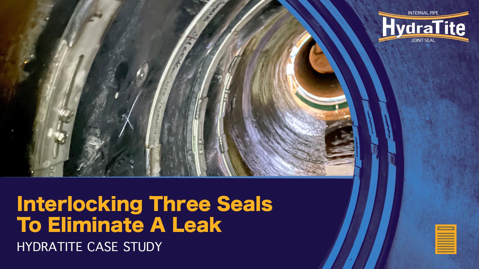 Case Study Teaser Image of Three interlocking seals covering a crack in an RCP, 'Interlocking Three Seals To Eliminate A Leak, HydraTite Case Study'