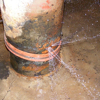 A pipe's welds protected by HydraWrap