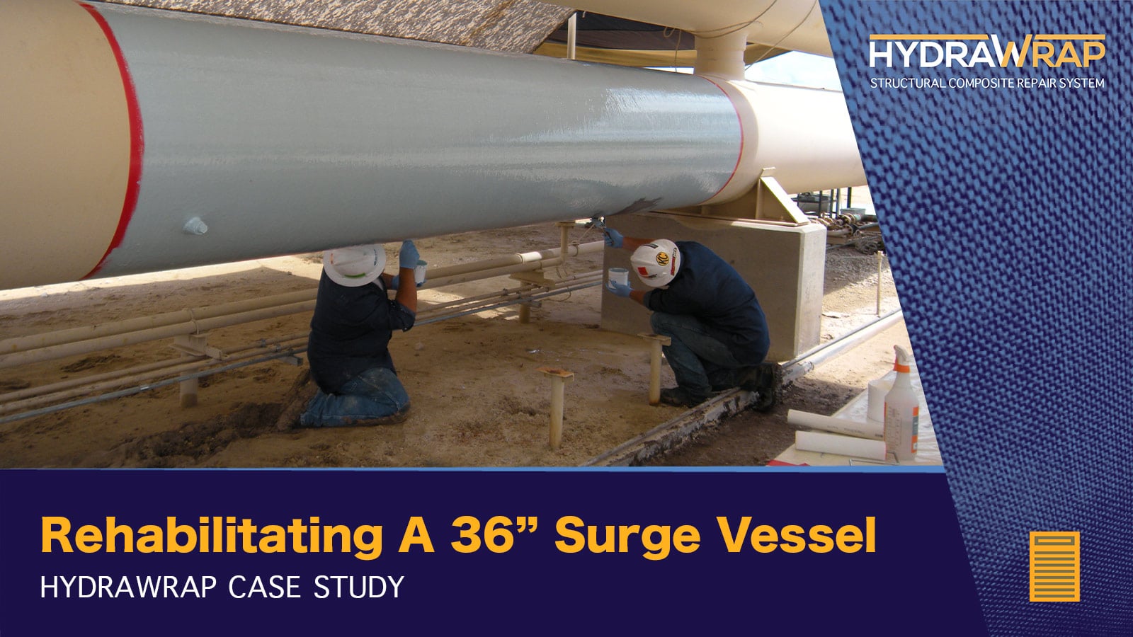 Two Technicians Applying Primer To A 36" Surge Vessel, 'Rehabilitating A 36" Surge Vessel, HydraTite Case Study'