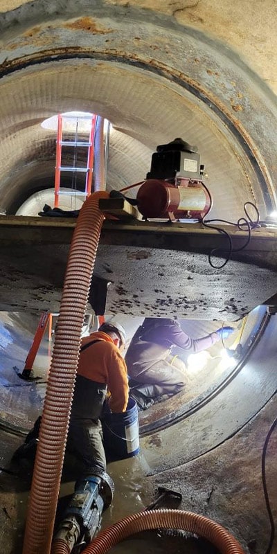 10-Foot HydraTite Internal Pipe Seals Installed At A Pump Station