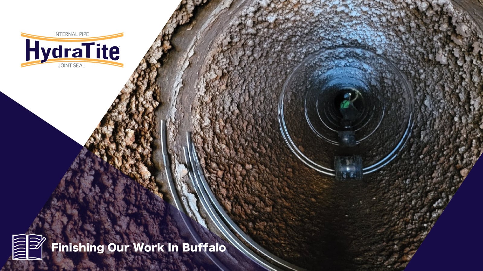 Steel retaining band that have been placed at the joints in preparation for HydraTite installation, 'Finishing Our Work In Buffalo'