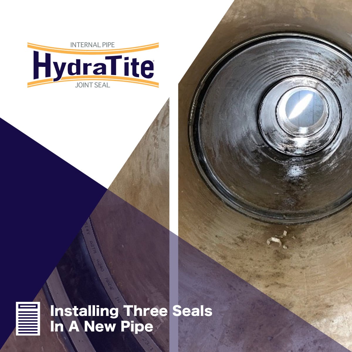 Two joints that have been repaired with HydraTite in a pipe bend, 'Working With Limited Time'