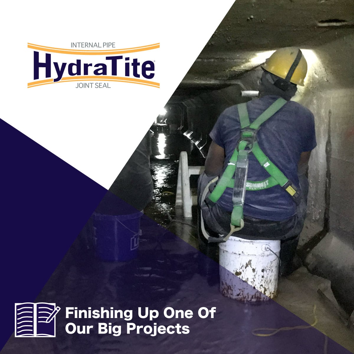 Two joints that have been repaired with HydraTite in a pipe bend, 'Working With Limited Time'