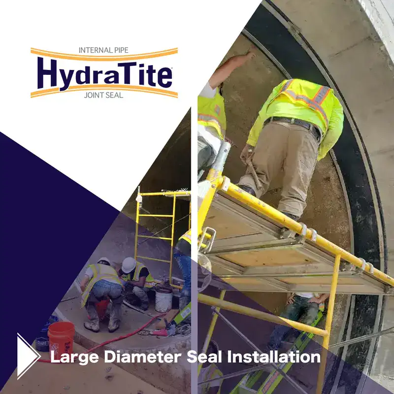 Positioning rubber over a tunnel joint, 'Installing HydraTite Seals In An Elliptical Tunnel'