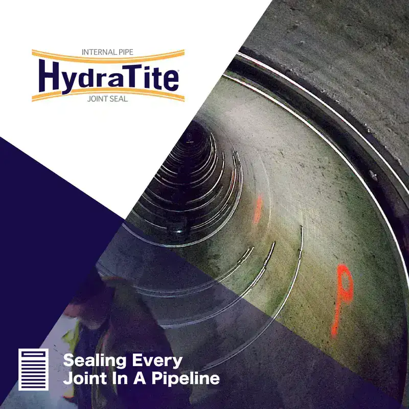 Many retaining bands laying near joints in a pipe , 'Sealing Every Joint In A Pipeline'