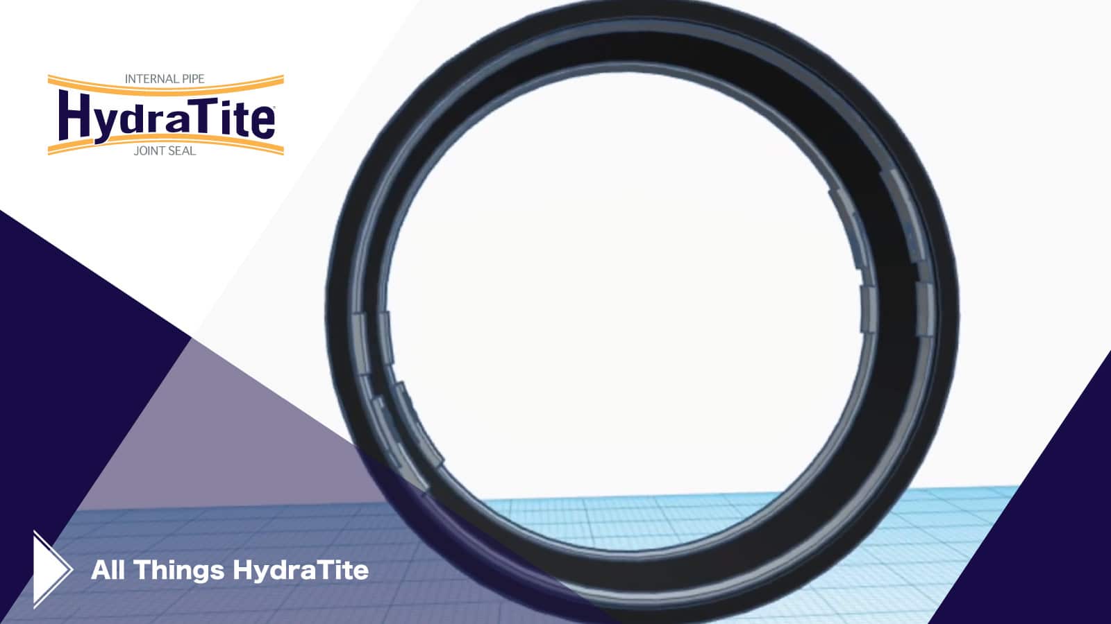 3D rendering of the HydraTite Internal Pipe Joint Seal, 'All Things HydraTite'