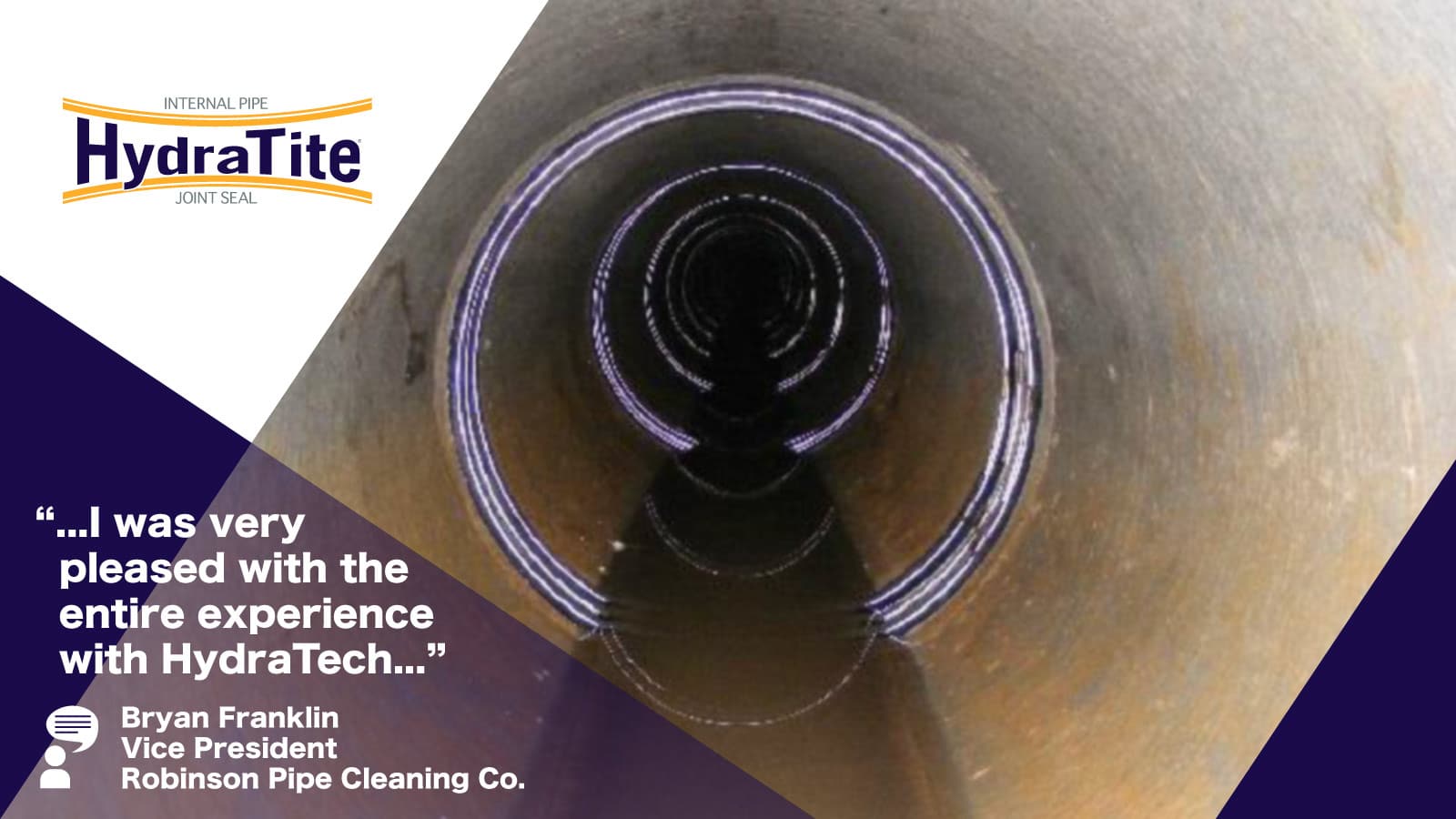 Two joints in the bend of a pipe that have been repaired with HydraTite, 'Working With Limited Time'