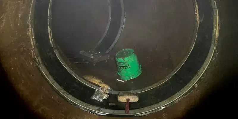Two HydraTite seals installed at a bend in a pipe