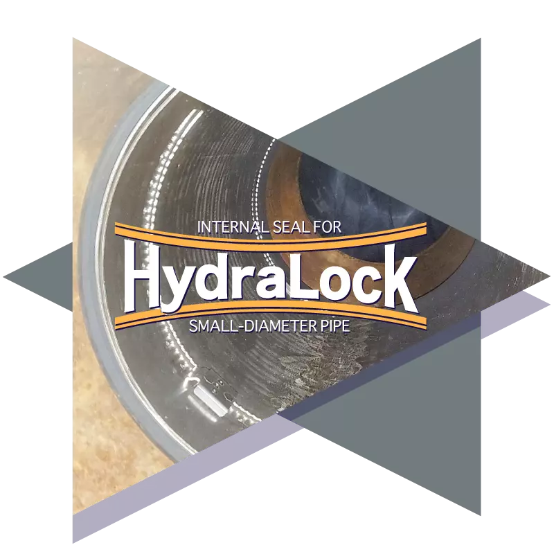 HydraLock logo over a design incorporating an image of an installation