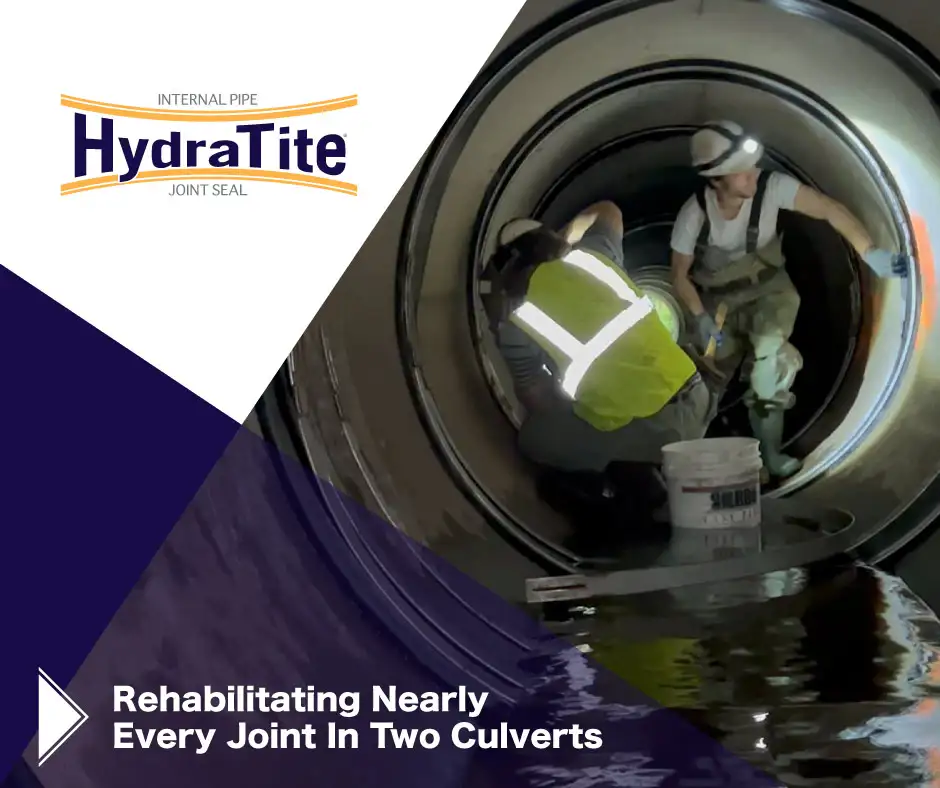 Pair of HydraTite seals installed in a pipe, 'Repairing A Water Main On A Tight Schedule'