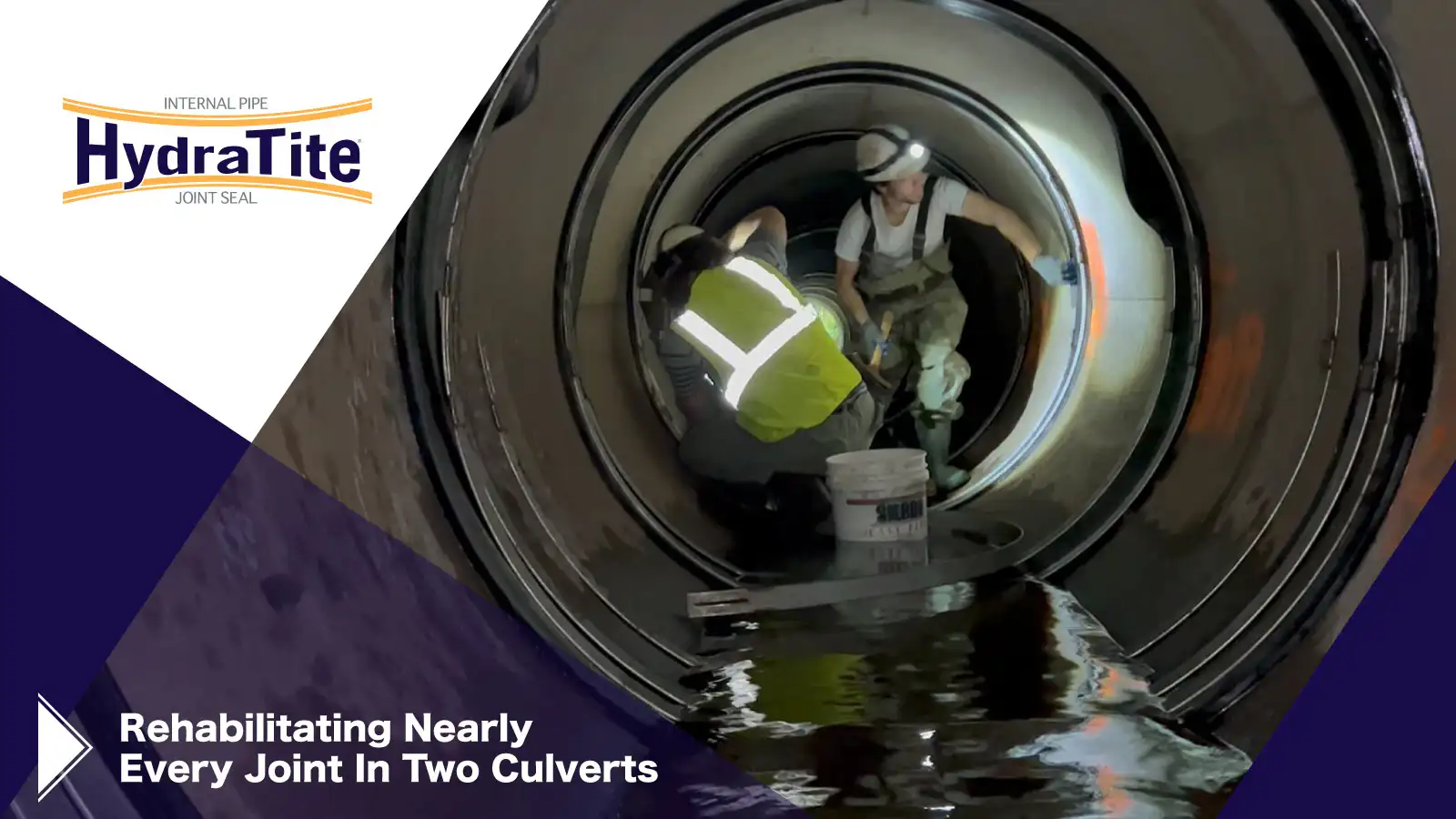 Pair of HydraTite seals installed in a pipe, 'Repairing A Water Main On A Tight Schedule'