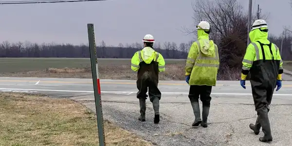 Three HydraTech field Technicians walking to a site