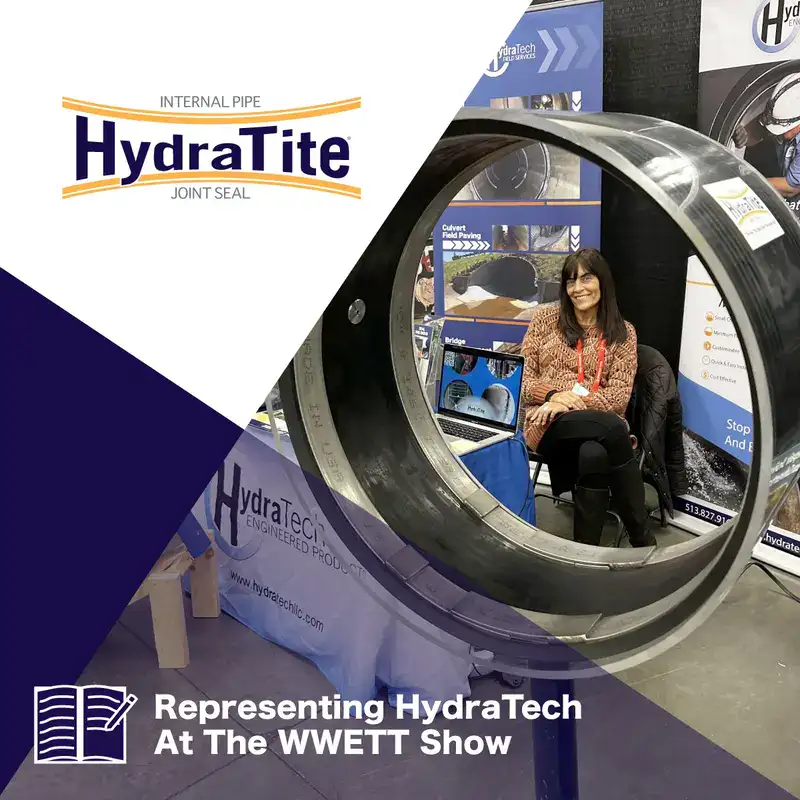 Jennifer Smiling At The Viewer Through Our HydraTite Seal, 'Representing HydraTite At The WWETT Show'