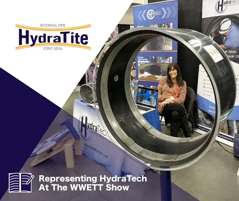 Jennifer Smiling At The Viewer Through Our HydraTite Seal, 'Representing HydraTech At The WWETT Show'