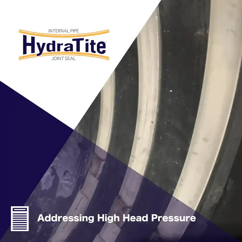 HydraTite installed over a pipe joint, 'Addressing High Head Pressure'