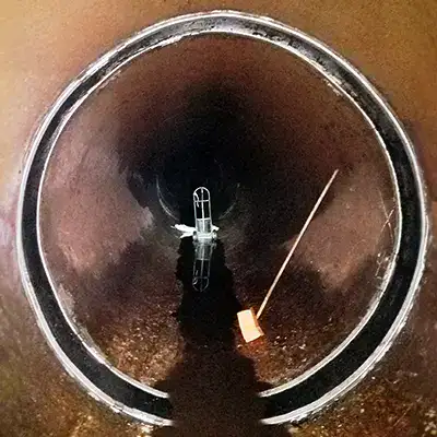 Retaining bands sitting at the invert of a pipe near the joints