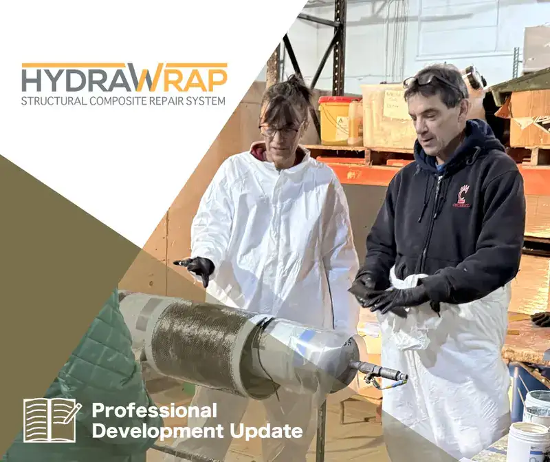 Office employees learning about HydraWrap, 'Professional Development Update'