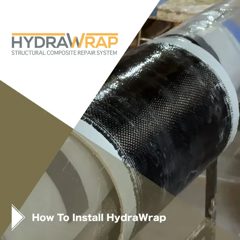 A test pipe wrapped in carbon fiber fabric, 'How To Install HydraWrap'