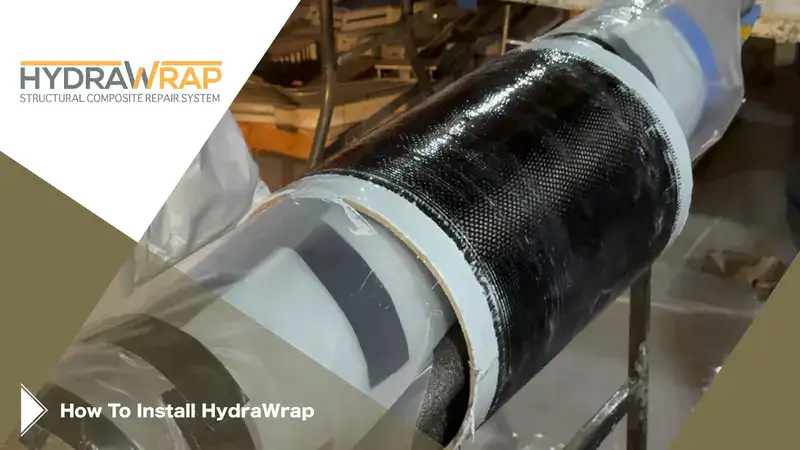 A test pipe wrapped in carbon fiber fabric, 'How To Install HydraWrap'