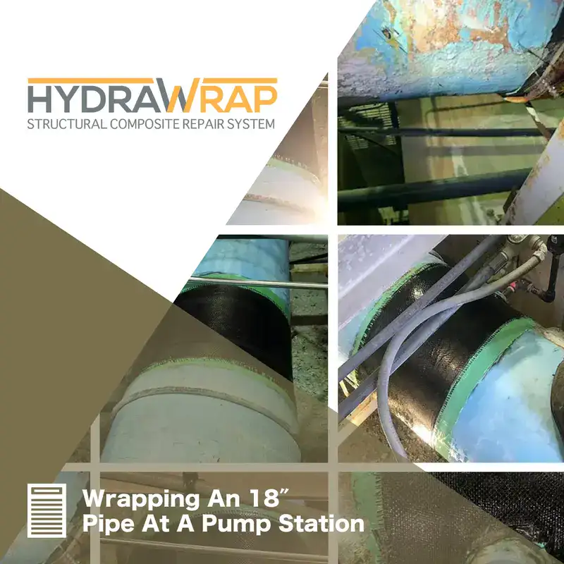 Carbon fiber fabric on a table being saturated with wet out resin, 'HydraWrap, The Repair That Saves Time & Money'