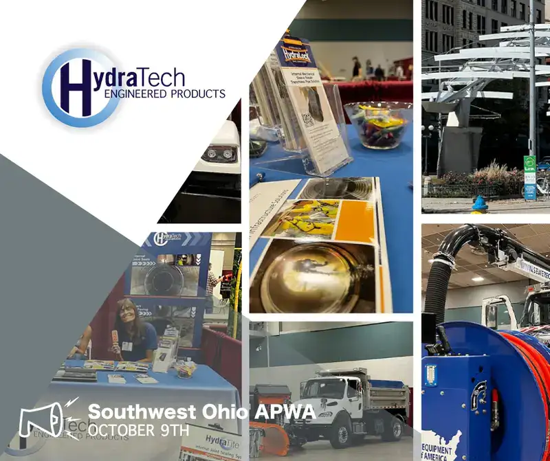 A bunch of image of a trade show, 'Southwest Ohio APWA, October 9th'