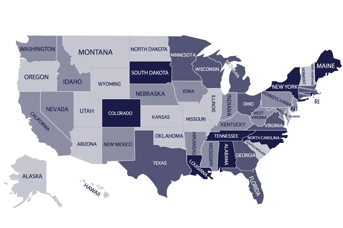 Map of the states