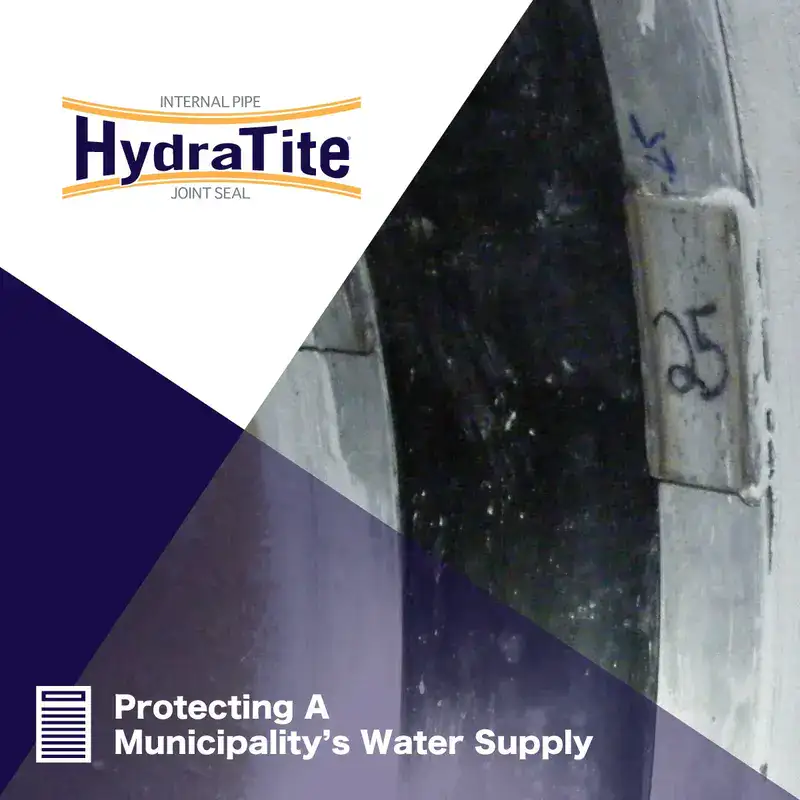 Municipal-Water1 A HydraTite seal installed over a joint, 'Protecting A Municipality's Water Supply'