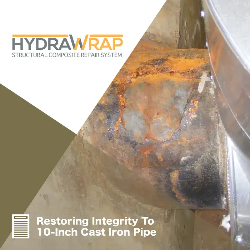 A pipe damaged by corrosion, 'Restoring Integrity To 10-Inch Cast Iron Pipe'