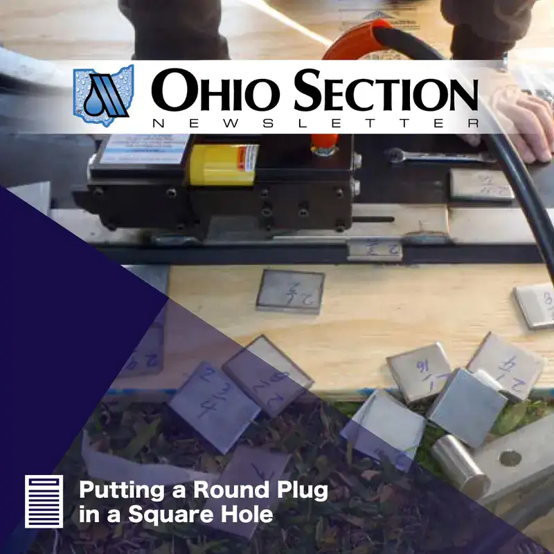 Box Seal Being Installed3 A guy on a ladder with tools in hand, 'Preparing For OTEC, October 14th & 15th, Booth 114'