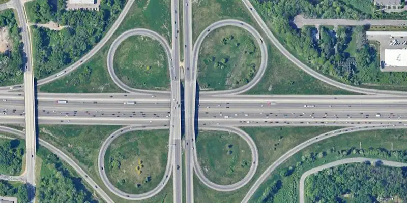 Looking out of an irregularly-shaped pipe