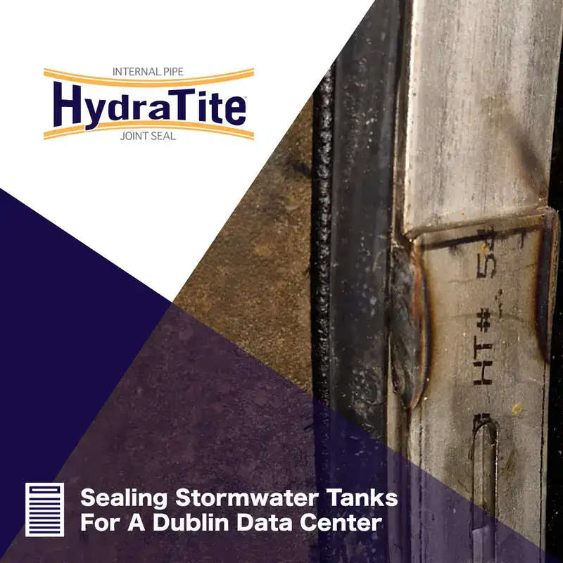 Stormwater Tank Rehab 1 A guy on a ladder with tools in hand, 'Preparing For OTEC, October 14th & 15th, Booth 114'