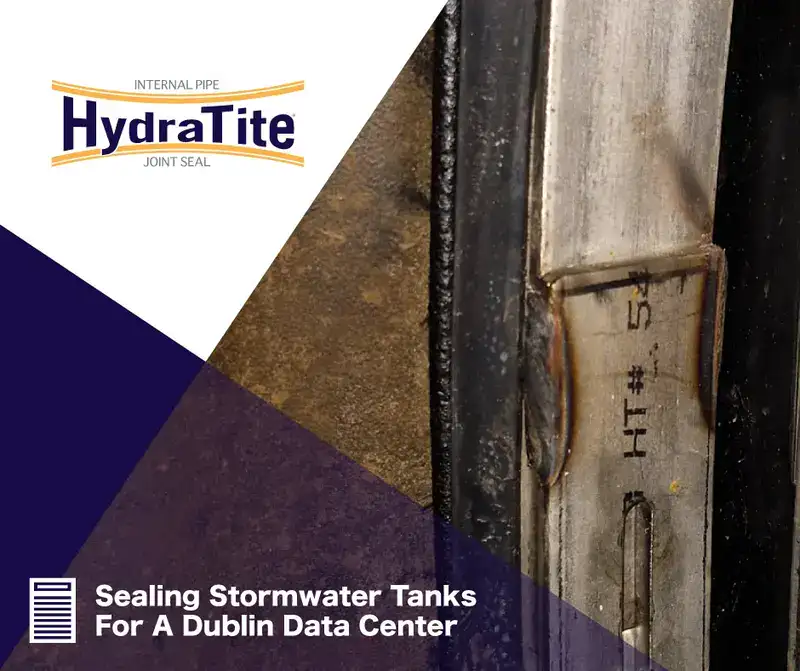 Stormwater Tank Rehab 2 A guy on a ladder with tools in hand, 'Preparing For OTEC, October 14th & 15th, Booth 114'