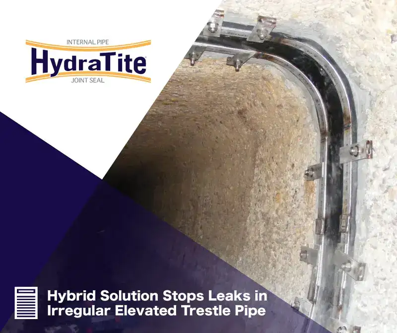 hybrid-Solutions1 A HydraTite seal installed over a joint, 'Protecting A Municipality's Water Supply'