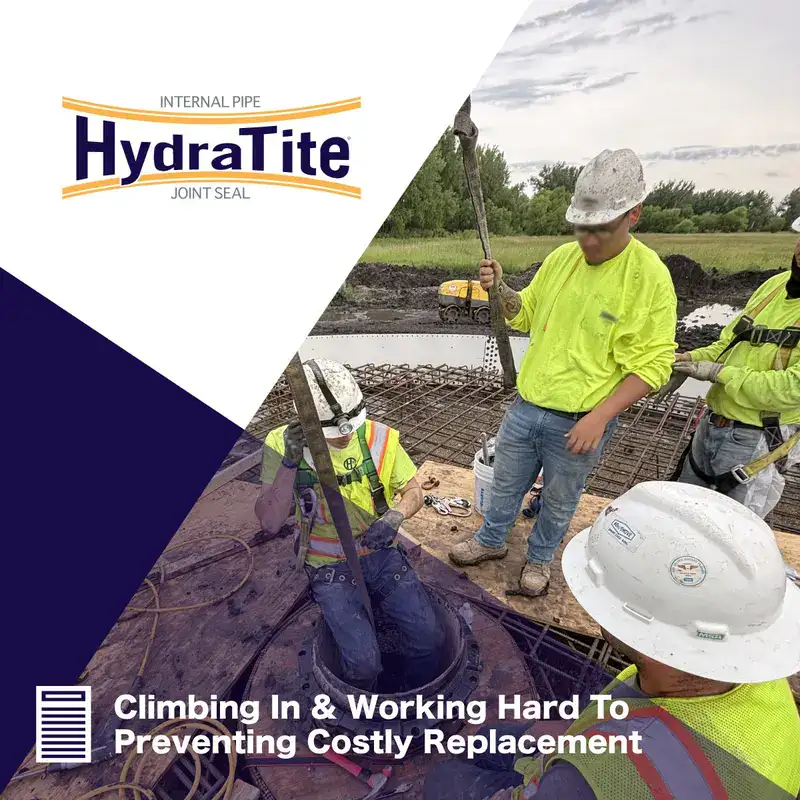 HydraTite testimonial showing HydraTite installed in a corrugated pipe