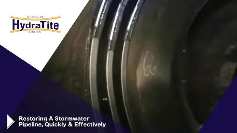 HydraTite testimonial showing HydraTite installed in a corrugated pipe