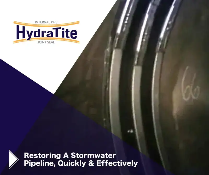 HydraTite testimonial showing HydraTite installed in a corrugated pipe
