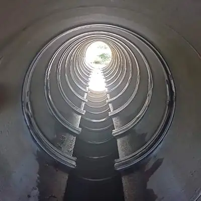 Looking through a stormwater pipe in which HydraTite has been used to seal the joints