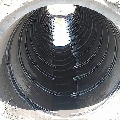 Looking through a stormwater pipe in which HydraTite has been used to seal the joints