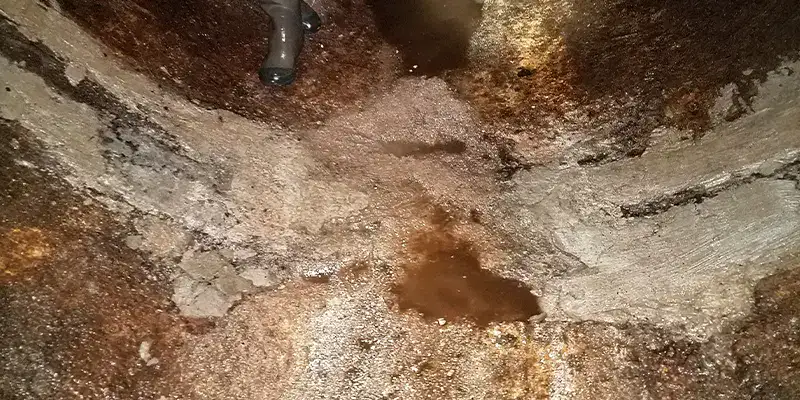 An invert of a large-diameter pipe