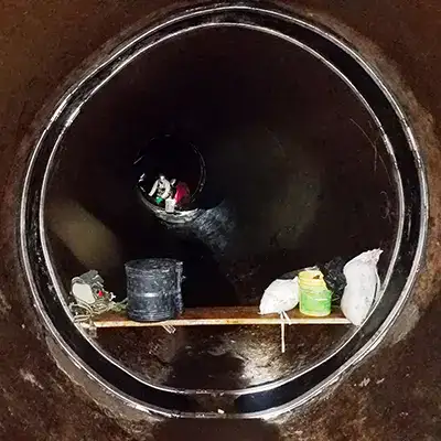 Installation HydraTite in a large diameter pipe