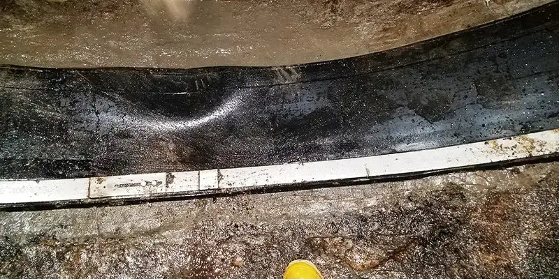 HydraTite being installed in a large-diameter pipe