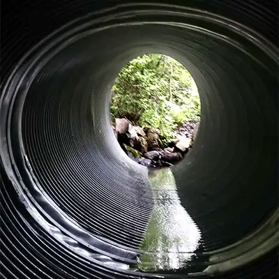A HydraTite seal installed over a joint in a corrugate pipe