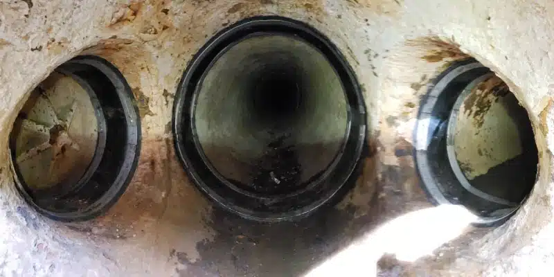 A branching pipe sealed with HydraTite