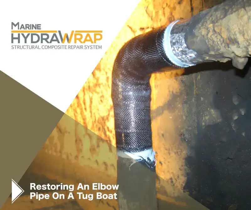 Small-Diameter Pipe Wrapped With HydraWrap Small-diameter pipe wrapped with HydraWrap to restore its function