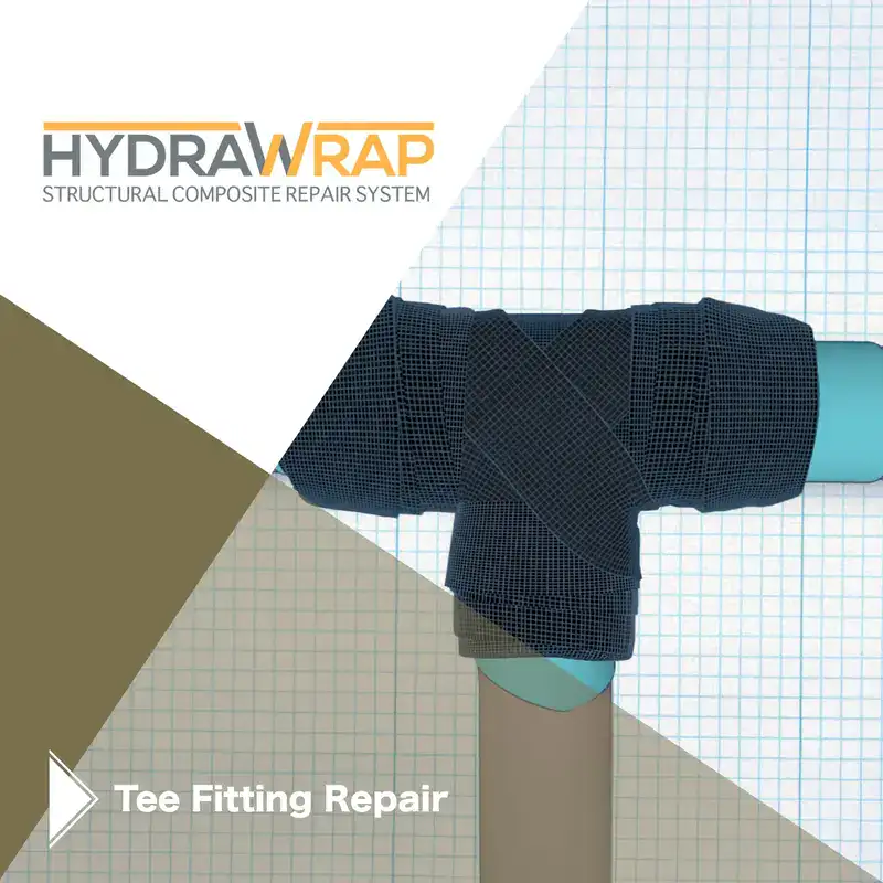 Rendering of a HydraWrap application on a tee fitting